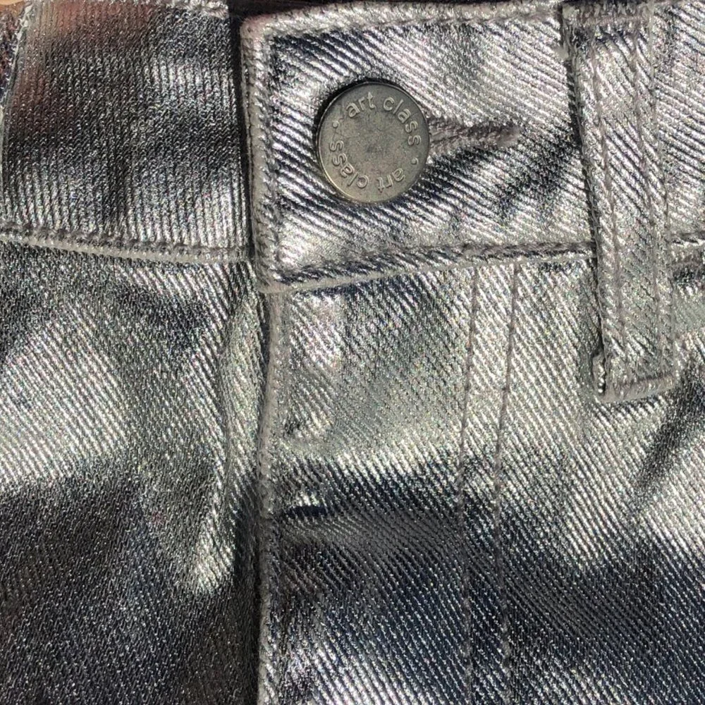 Girls' Art Class Girls Silver Metallic Straight Leg Jeans
